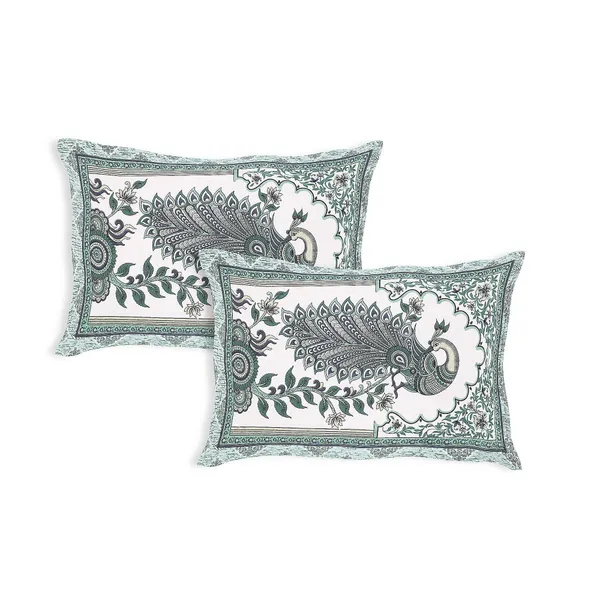 Green_Cotton_Royal_Peacock_Harmony_Double_Bedsheet_With_Pillow_Cover